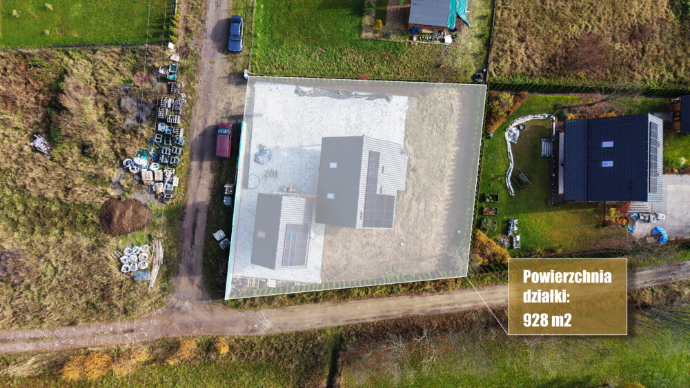 dom w Miszkowicach rzut na działkę